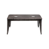 Creative Co-Op Grey & Brown Galvanized Metal Bench Creative Co-Op
