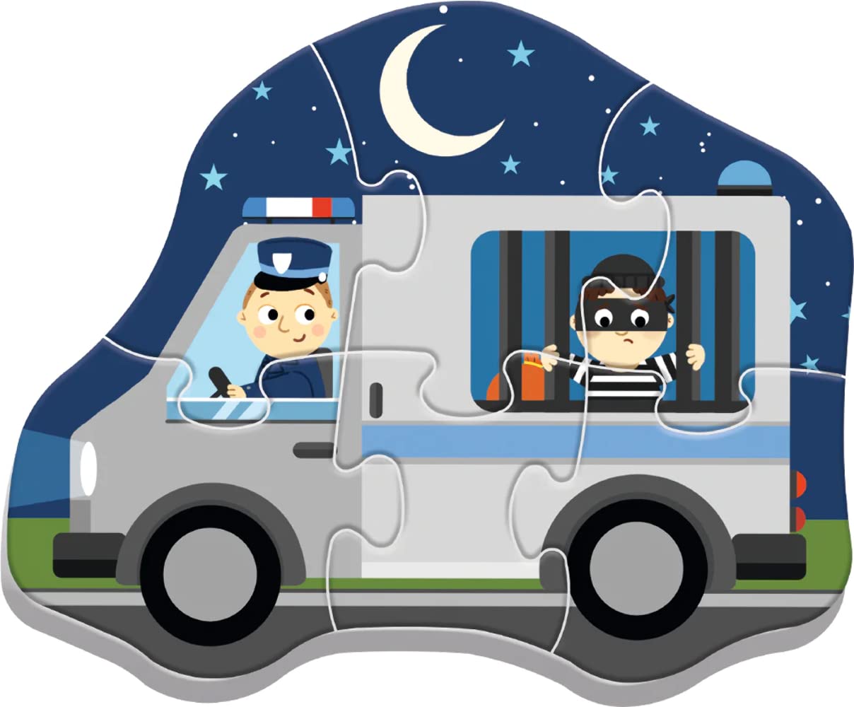 Trefl Vehicles and Jobs 4in1 Jigsaw Puzzle Baby Classic DIY Puzzle, Creative Fun, Classic Puzzle for Adults and Children from 2 Years Old Trefl