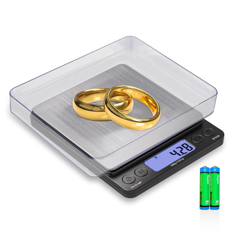 SKEAP Digital Jewelry Scale – 500g x 0.01g Precision Gold Scale for Jewelers & Collectors, Digital Pocket Scale with Backlit LCD, Tare Function– Ideal for Gemstones, Bullion & Coins. SKEAP