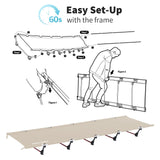 Naturehike Ultralight Camping Cot, Easy to Assemble Folding Tent Cot, Compact & Protable Camping Bed for Camping, Mountaineering, & Hiking, Supports 330lbs with Carry Bag, Kahki Naturehike