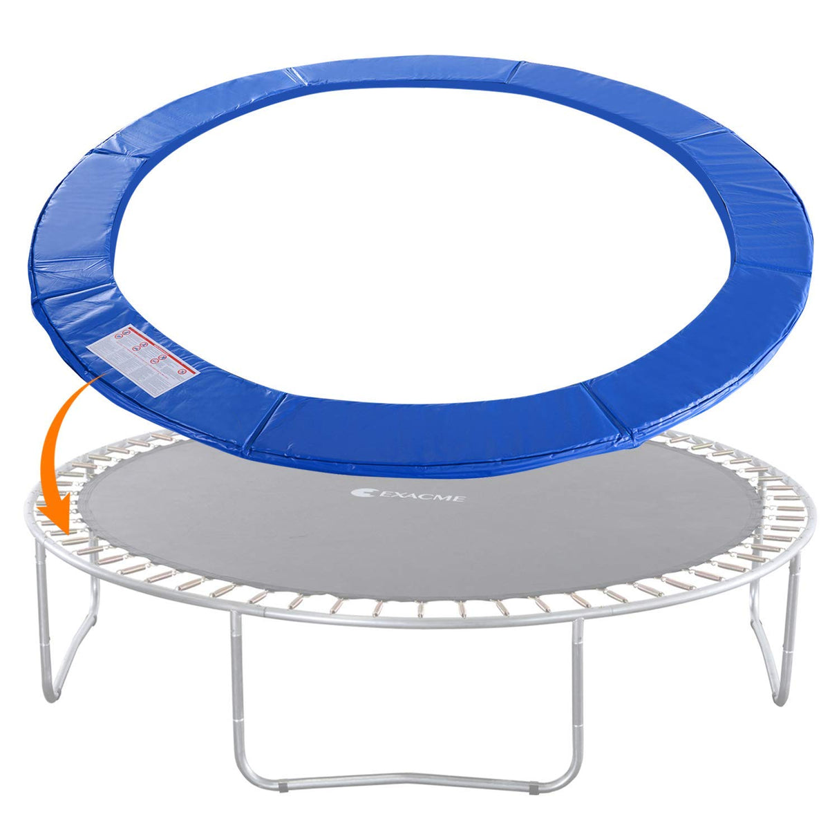 ExacMe Trampoline Pad Replacement Round Safety Spring Cover, No Hole for Pole (Blue, 14 Foot) Exacme