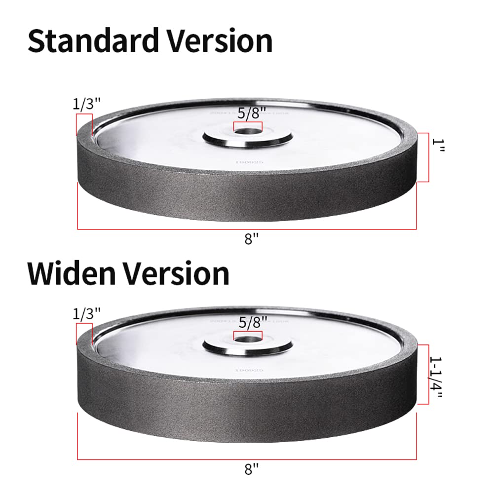 NAGU Compass CBN Grinding Wheels 8"x1-1/4"x5/8" GRIT 180 for Sharpening High Speed Steel of Woodturning Tools NAGU