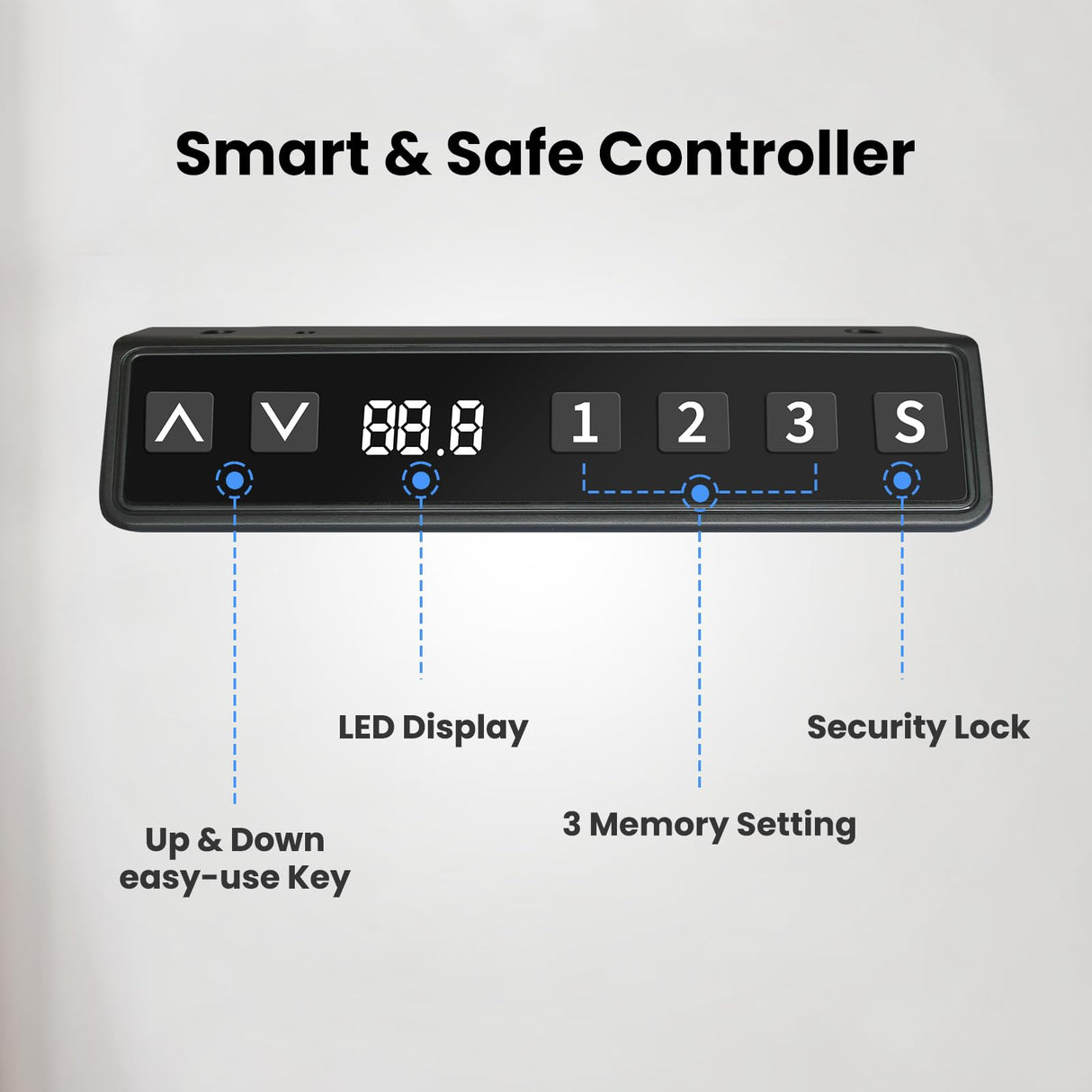 ESpefy Standing Desk Frame- Stand Up Desk Adjustable Frame for 43''-70'' Tabletop, Sit Stand Desk Legs, Ergonomic Electric Standing Desk Base Desk Base with Smart Controller System (Frame Only) Black ESpefy