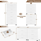 Aheaplus Closet Drawers Set of 2, Wood Closet Organizers and Storage with 3 Drawers, Closet Drawers Organizer System, Nightstands Bedside End Table with 3 Drawers Storage for Bedroom, White Aheaplus