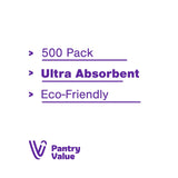 Pantry Value, [500 Count - 6x6 Inch folded] 1-ply White Lunch Napkins - Disposable Absorbent Paper Napkins for Everyday use, Events, Parties (12x12 Inch unfolded) Pantry Value
