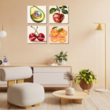 4 Pack Disco Ball DIY Paint by Number Beginners,Fruit Oil Painting Adults' Paint-by-Number Kits,Acrylic Paint Kit with Frame for All Ages,Easy Paint by Numbers Kids on Canvas 8x8inch Canrichshop