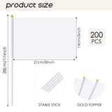 Hyuetrsa 200 Pcs Solid White Blank Sublimation Flags Small Hand Held Sublimation Flags, Mini White DIY Graffiti Flags on Stick,Party Decorations for Parades Birthday Wedding Events Celebration Hyuetrsa