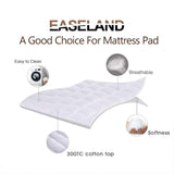 EASELAND Full Size Mattress Pad Pillow Top Mattress Cover Quilted Fitted Mattress Protector Cotton 8-21" Deep Pocket Cooling Topper (54x75 Inches, White) EASELAND