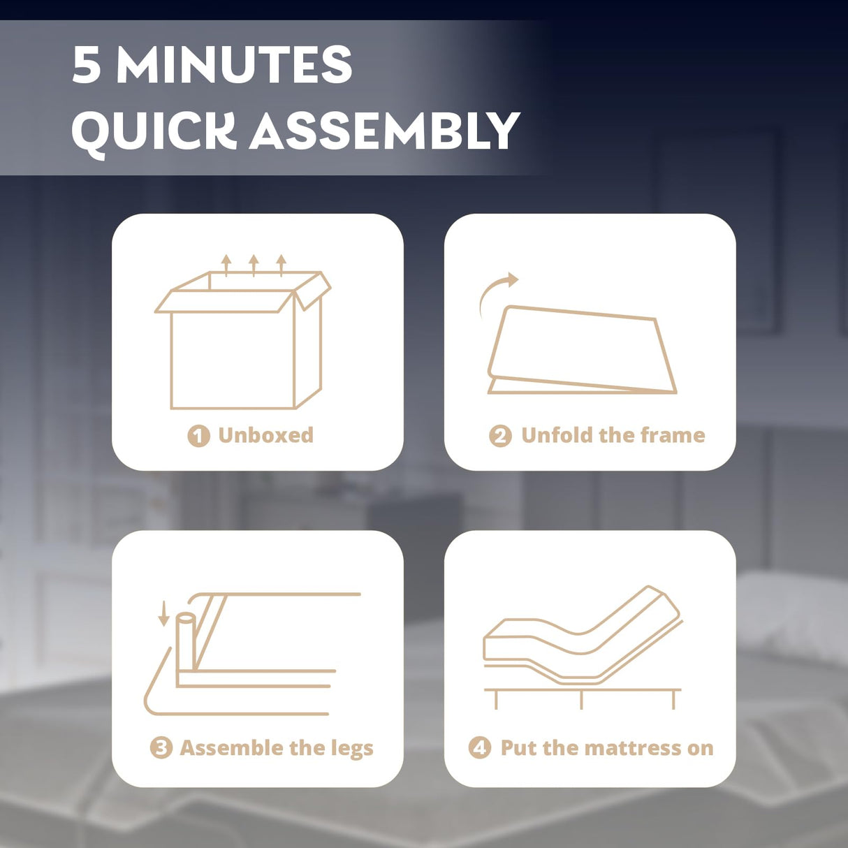 Dyonery Split King Adjustable Bed Frame with 14 inch Gel Memory Foam Mattress, CertiPUR-US Certified Fiberglass Free, Zero Gravity & Wireless Remote, Head & Foot Incline, 80"×76" Dyonery