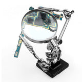 Helping Hands Magnifier Stand with Dual Alligator Clips Adjustable – FEITA 5X Magnifying Glass Perfect for Soldering, Crafting, Hobby, Micro Objects FEITA
