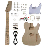 BYXSZ Unfinished DIY electric guitar kit: 6-string right hand, peach blossom wood body, maple neck, and Rosewood fingerboard chrome hardware to create your own guitar(BYXSZ-TL01) BYXSZ