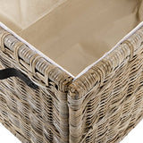 happimess HPM9004B Michael 35" Wicker Storage Trunk, Collapsible for flat storage, Rattan-Kubusoft Gray, Coastal for Office, Dorm Room-LivingRoom, Bedroom, Dining Room, Natural happimess