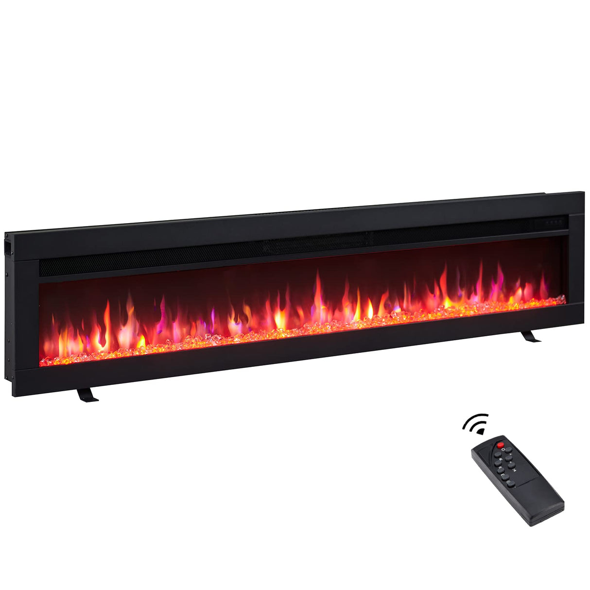 Efiretric® Arthur 60" W 3 in 1 Electric Fireplace (EF459), Freestanding, Wall Mounted, Recessed, 9 Colors Flame Effect, TV Media Wall, Heater 750W/1500W, Remote Control EFIRETRIC