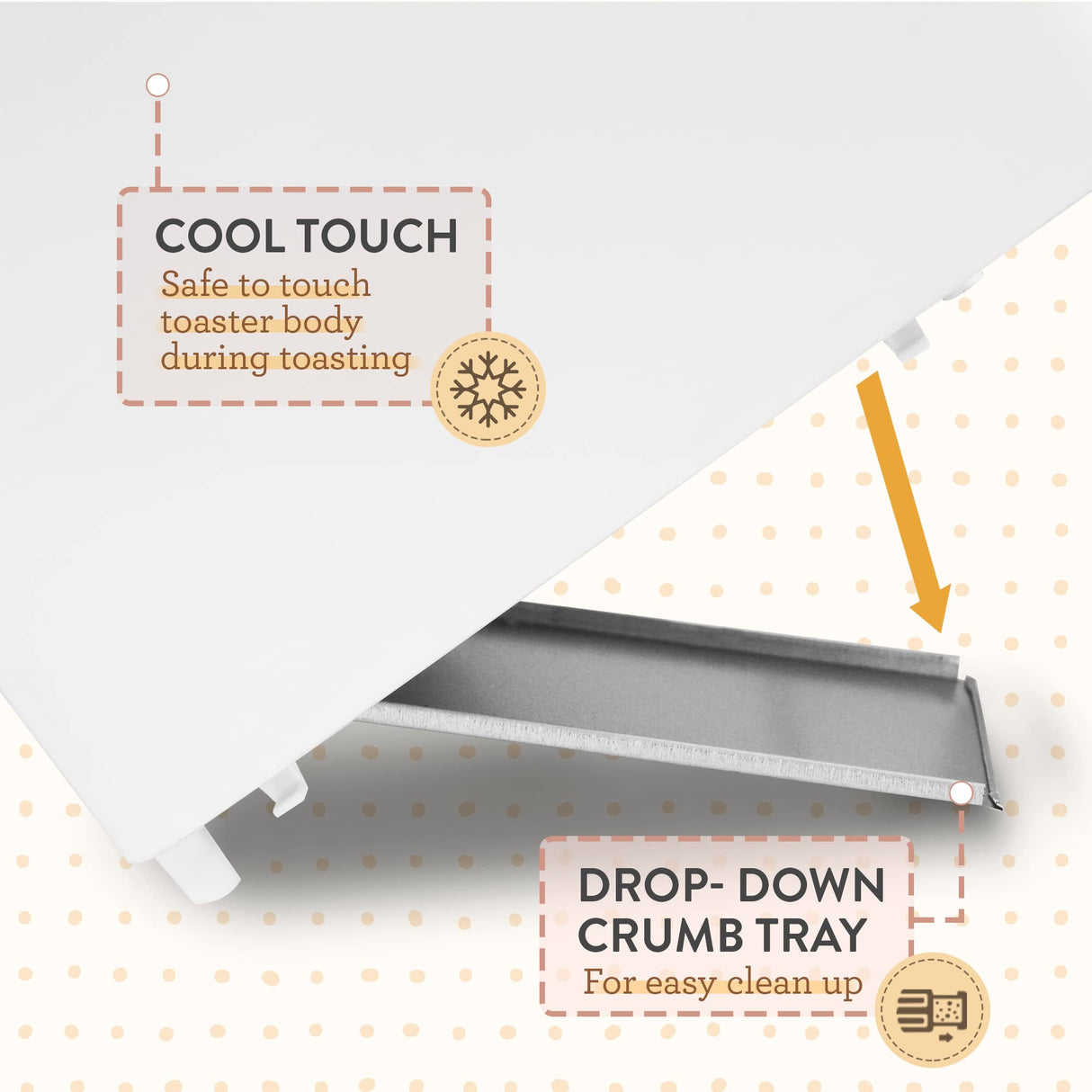 Elite Gourmet ECT-1027 Cool Touch Toaster, 7 Toast Settings Cancel Functions, Slide Out Crumb Tray, Extra Wide 1.5" Slots for Bagels Waffles Specialty Breads, Puff Pastry, Snacks, White Maxi-Matic