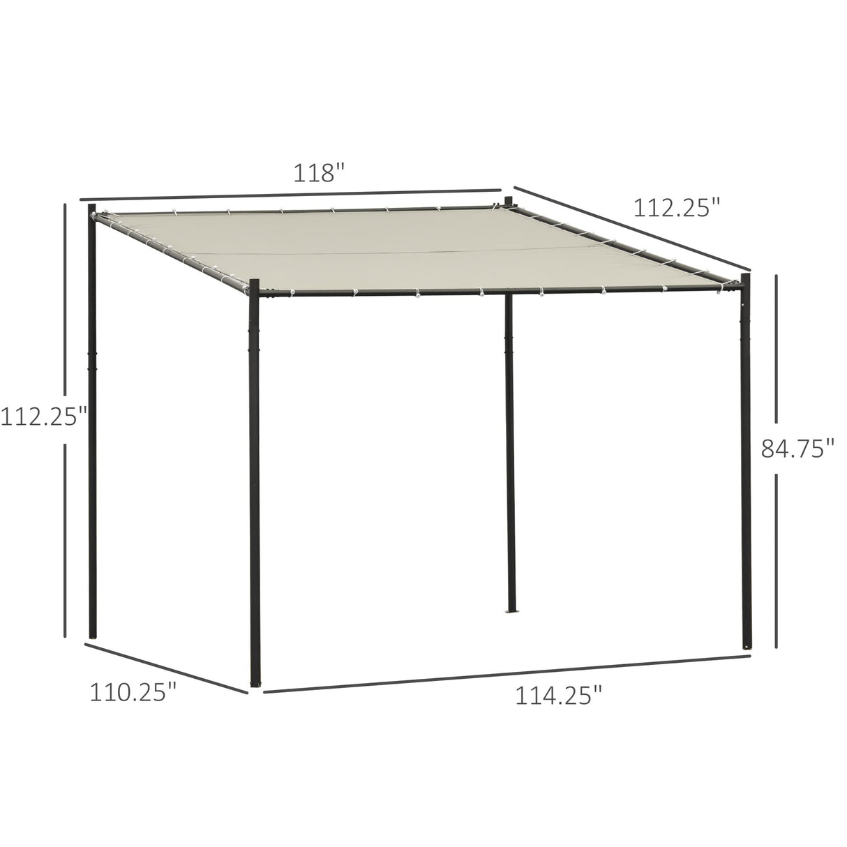 Outsunny 9' x 10' Outdoor Pergola with Canopy, Patio Sun Shade Shelter Grill Gazebo, for Garden, Backyard, Lawn, Poolside, Beige Outsunny