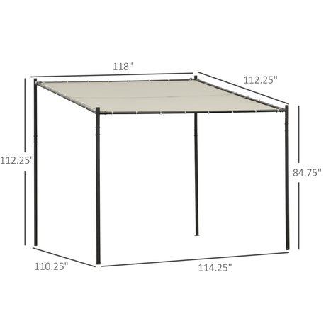 Outsunny 9' x 10' Outdoor Pergola with Canopy, Patio Sun Shade Shelter Grill Gazebo, for Garden, Backyard, Lawn, Poolside, Beige Outsunny