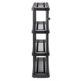 Gracious Living 4 Shelf Adjustable Height Medium Duty Storage Unit 14 x 32 x 54.5" Organizer for Home, Garage, Basement, & Laundry, Black (2 Pack) Gracious Living