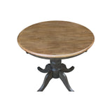 IC International Concepts Round Top Pedestal Dining Table, Hickory/Washed Coal IC International Concepts