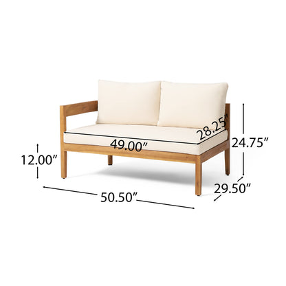 Christopher Knight Home 317355 Brooklyn Chat Set, Teak + Beige - WoodArtSupply