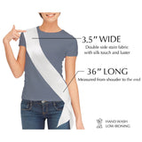 TREORSI Blank Satin Sash, Plain Sash, Party Decorations, Make Your Own Sash (2 Pack, White) TREORSI