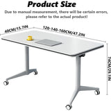 Conference Table Folding Conference Table, Conference Rooms Training Rooms Flip Top Mobile Training Table, Mobile Training Seminar Table with Caster Wheels, Suitable Suitable for Offices, Classrooms HSHBDDM