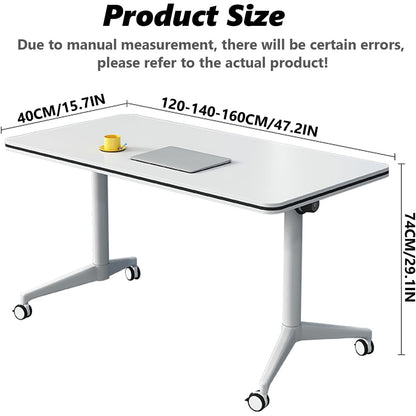 Conference Table Folding Conference Table, Conference Rooms Training Rooms Flip Top Mobile Training Table, Mobile Training Seminar Table with Caster Wheels, Suitable Suitable for Offices, Cla - WoodArtSupply