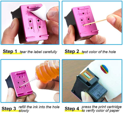 Universal Dye Ink Refill Kit for HP Canon Epson Brother Lexmark Samsung Dell Kodak Inkjet Printers 4 Color Set Compatible Cartridges Refillable Cartridge CISS CIS System with 4 Syringes,400ml