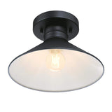 Westinghouse 6112900 Watts Creek 11 Inch Rustic/Arts & Crafts One-Light Outdoor Semi Flush Mount Ceiling Light, Dark Sky Friendly, Textured Black Finish Westinghouse