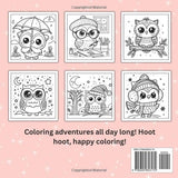 Cute Owl Coloring Book For Kids: 50 Adorable Illustrations Coloring Adventures with a Playful Owl Majosta