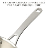 Martha Stewart Castelle 10 Piece 18/8 Stainless Steel Induction Safe Pots and Pans Non-Toxic Triply Bottom Kitchen Cookware Set Martha Stewart