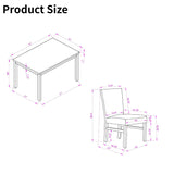 YWUFUART 48" Wooden Counter Height Rectangular Dining Table Set with 4 Chairs, 5-Piece Kitchen Table Set for Dining Room, Living Room, Kitchen, Black YWUFUART