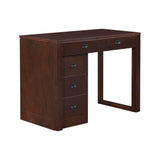 Meco Stakmore Wooden Made Expandable Desk with Ottoman, Dark Espresso Finish, and 3 Functioning Drawers for Home Office Tables, Espresso MECO