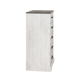 Prepac Dresser for Bedroom, Chest 5 Drawers, 18.5" D x 27.5" W x 43.5" H, Washed White Prepac