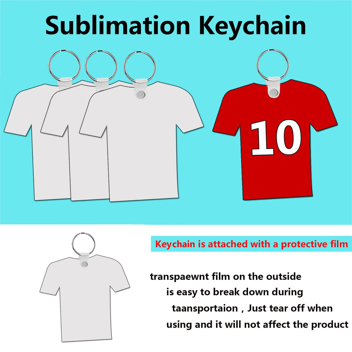 AiDiYGECO 120 pcs sublimation keychain blanks ornaments MDF Double Sided Heat Transfer Football sublimation keychains blanks bulk (jersey) AiDiYGECO