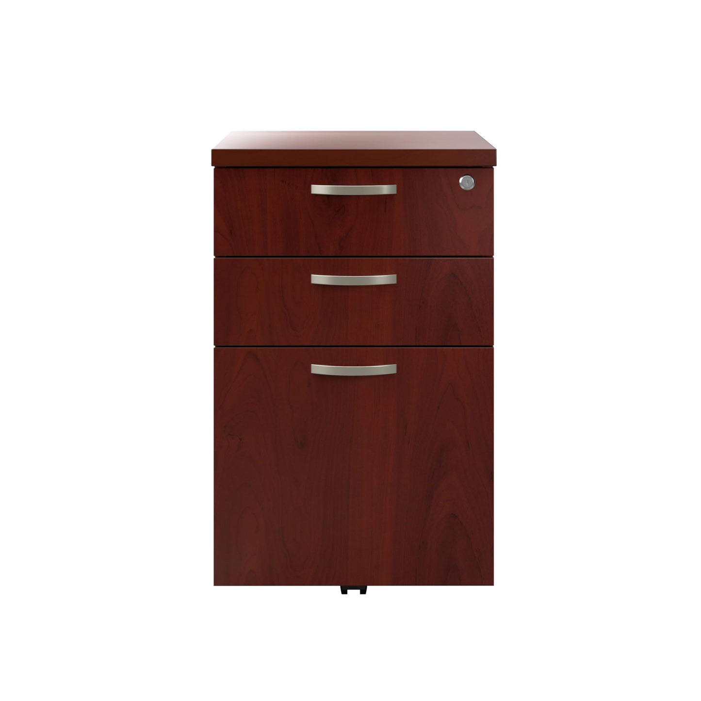 Bush Business Furniture Office in an Hour 3 Rolling File Cabinet | Mobile Under Desk Drawers for Letter, Legal, and A4-size Document Storage, Hansen Cherry - WoodArtSupply