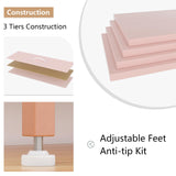 Jojoka Wide 10 Drawer Dresser,TV Stand Entertainment Center Fabric Storage Dressers Drawers for Bedroom, Hallway, Nursery, Closets, Steel Frame, Wood Top (Pink) Jojoka