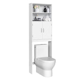 Yaheetech Over The Toilet Storage, Taller Bathroom Organizer Space-Saving Storage Cabinet with Adjustable Shelves and Double Doors, 77 in H, White Yaheetech