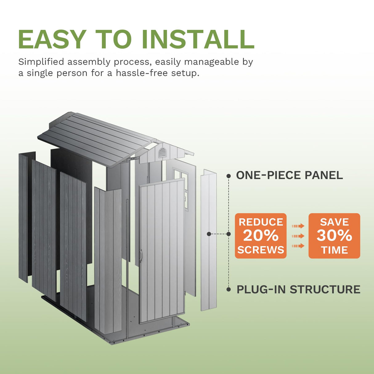 Patiowell 4' x 6' Outdoor Storage Shed with Floor, Plastic Shed Outside Resin Tool Shed with Window and Lockable Door for Backyard Garden Patio Lawn, Dark Grey (Fit-it Shed) Patiowell