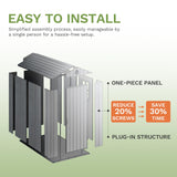 Patiowell 4' x 6' Outdoor Storage Shed with Floor, Plastic Shed Outside Resin Tool Shed with Window and Lockable Door for Backyard Garden Patio Lawn, Dark Grey (Fit-it Shed) Patiowell