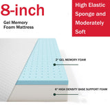 8 Inch Twin Mattress Gel Memory Foam Mattress for Cool Sleep Pressure Relief Breathable Cover Mattress Medium Firm Twin Size Mattress in a Box Cooling Gel Infused Bed Mattresses, White Generic