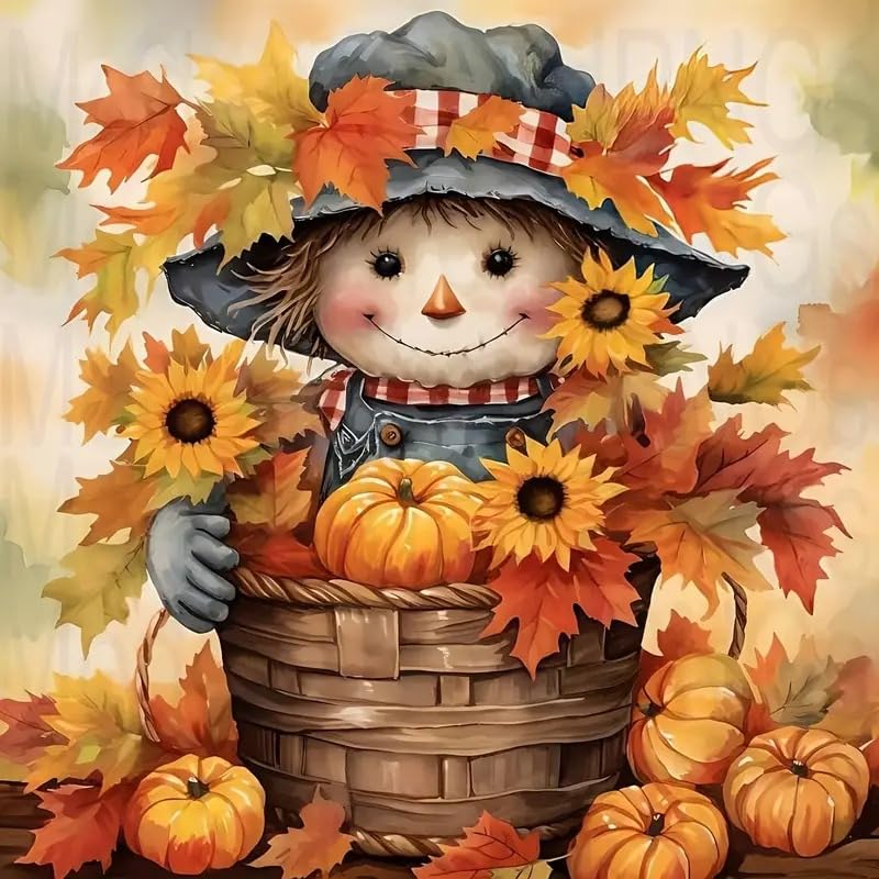 mjcakrn Fall Diamond Painting Kit for Adults, 5D Full Drill Diamond Art Painting, DIY Autumn Diamond Art Kits for Adults for Home Wall Decor 14 x 14 inches mjcakrn