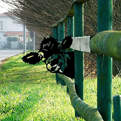 Yungeln Peeping Cow Metal Art Farm Garden Decor Garden Fence Decoration Outdoor Decoration for Farmhouse,Yard,Lawn - WoodArtSupply