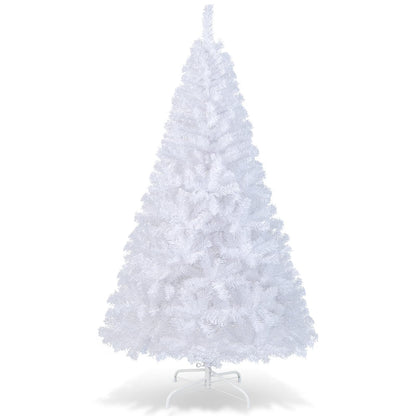 COSTWAY 6Ft-Artificial-PVC-Christmas-Tree-W-Stand-Holiday-Season-Indoor-Outdoor-White