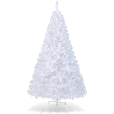COSTWAY 6Ft-Artificial-PVC-Christmas-Tree-W-Stand-Holiday-Season-Indoor-Outdoor-White