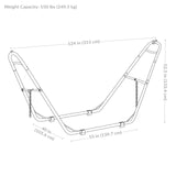 Sunnydaze Universal Double Hammock Stand Only - 550-Pound Capacity - Heavy-Duty Hammock Stand for Outside - Fits 9 to 14 Foot Hammocks - Black Sunnydaze