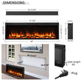 LegendFlame Austin in Wall Recessed & Wall Mounted Electric Fireplace (60") Legend Flame