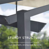 PURPLE LEAF 10' X 10' Outdoor Retractable Pergola with Sun Shade Canopy Patio Metal Shelter for Garden Porch Beach Pavilion Grill Gazebo Modern Yard Grape Trellis Pergola, Beige PURPLE LEAF