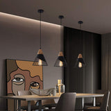 Mxsaoud Modern Black Pendant Light Over Kitchen Island, Adjustable Wood Hanging Light Fixture,Industrial Pendant Lighting for Dining Room,Living Room,Bedroom,Hallway,Kitchen,Bar Mxsaoud
