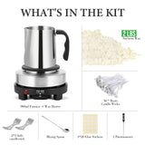 SAEUYVB Candle Making Kit with Wax Melter, Candle Wax for Candle Making - DIY Candle Making Supplies, Including 2lbs Soy Wax Flakes, Melting Pot, Electric Stove,Candle Kit for Adults, Beginnner SAEUYVB