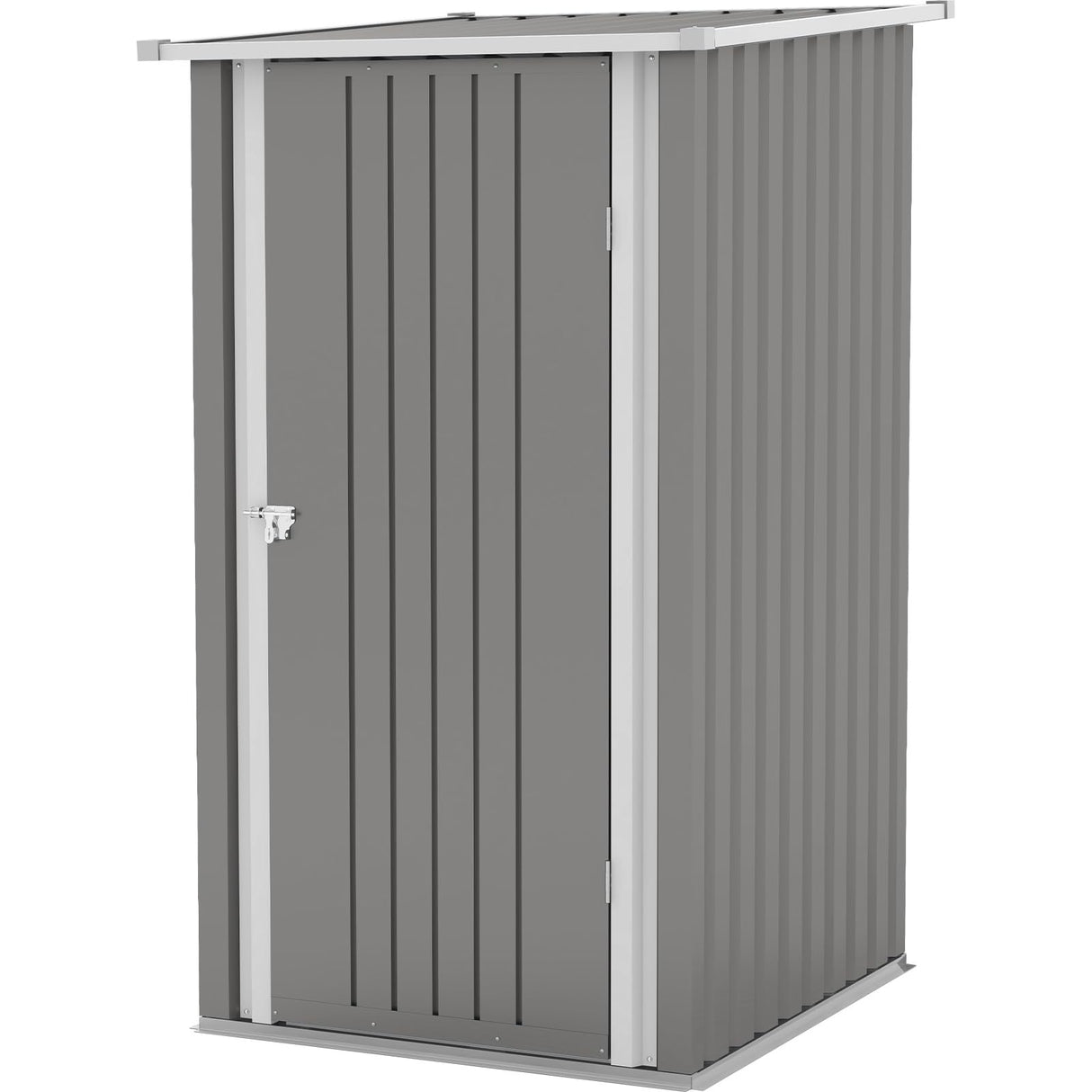 Patiowell 3 x 3 FT Outdoor Storage Shed,Small Garden Tool Storage Shed with Sloping Roof and Single Lockable Door, Outdoor Shed for Backyard Garden Patio Lawn, Grey Patiowell